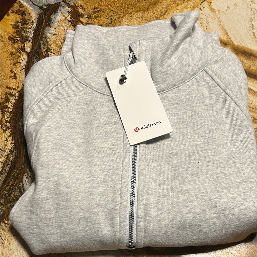 lululemon athletica Light Gray Half-Zip Hoodie Sweatshirt, NWOT tags removed